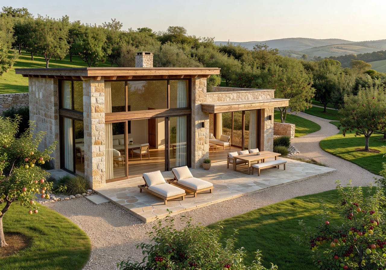 Spacious boutique orchard villa with panoramic countryside views